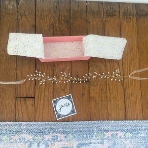 Jackie Bridal Gold and Crystal Hair Vine, brand new, never worn.